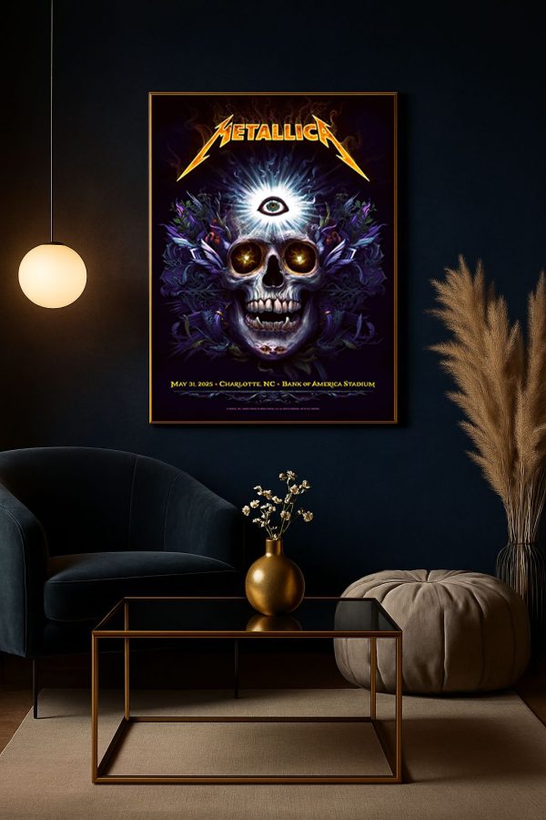 Metallica M72 Charlotte Event Poster Canvas – Bank of America Stadium (May 31, 2025) by NC Winters