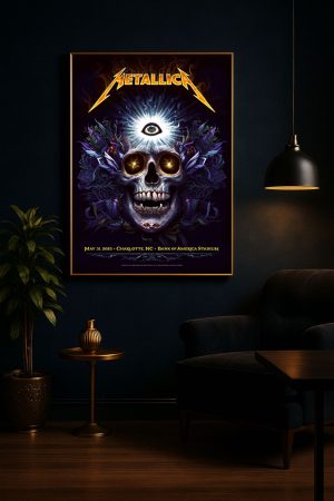 Metallica M72 Charlotte Event Poster Canvas Bank Of America Stadium May 31 2025 By Nc Winters 3 - Metbrick.com