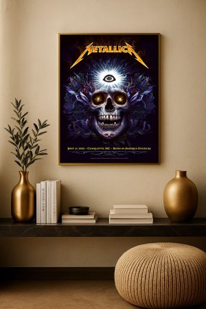 Metallica M72 Charlotte Event Poster Canvas – Bank of America Stadium