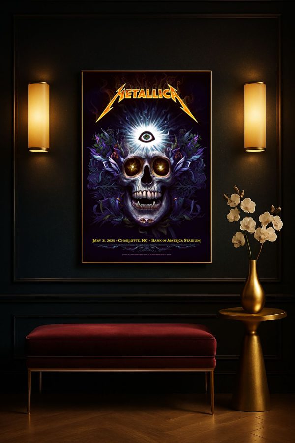 Metallica M72 Charlotte Event Poster Canvas – Bank of America Stadium (May 31, 2025) by NC Winters