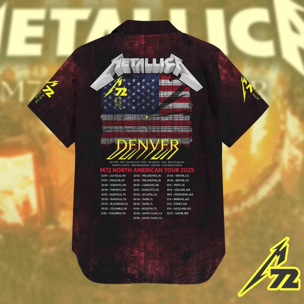 Metallica M72 Hawaiian Shirt – June 27 2025 Empower Field at Mile High | Tropical AOP Shirt “Tonight in Denver” Tour Drop