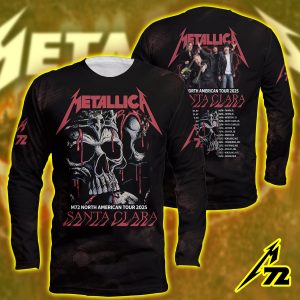 Metallica M72 Long Sleeve Tour Shirt – Santa Clara Levi’s Stadium June 20 2025 | All Over Print “Seek & Destroy” Tribute