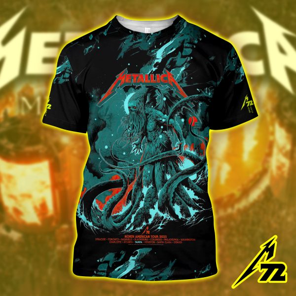 Metallica M72 Tampa 2025 3D AOP Shirt – Limited Tour Edition, Raymond James Stadium (June 6 & 8)