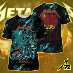 Metallica M72 Tampa 2025 3D AOP Shirt – Limited Tour Edition, Raymond James Stadium (June 6 & 8)