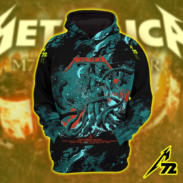 Metallica M72 Tampa 2025 Hoodie – AOP Unisex Raglan Tour Edition, Raymond James Stadium (June 6 & 8)