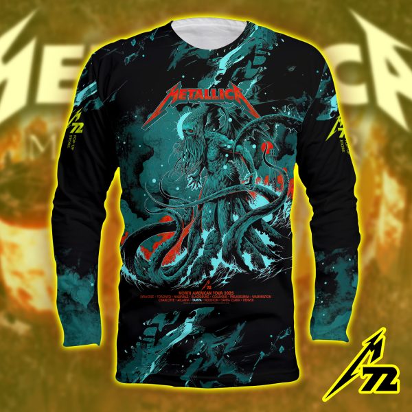 Metallica M72 Tampa 2025 Long-Sleeve Shirt – AOP Tour Edition, Raymond James Stadium (June 6–8)