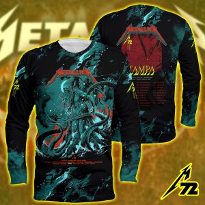 Metallica M72 Tampa 2025 Long-Sleeve Shirt – AOP Tour Edition, Raymond James Stadium (June 6–8)