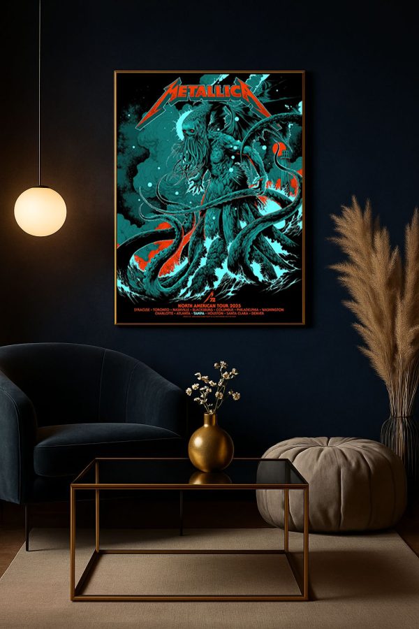 Metallica M72 Tampa 2025 Poster Canvas – Raymond James Stadium Tour Art (June 6 & 8)