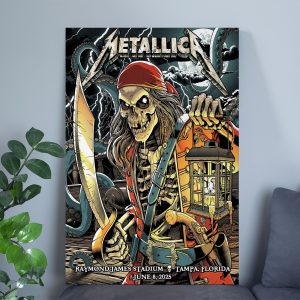 Metallica M72 Tampa 2025 Poster Night 2 Venue Art Print Raymond James Stadium June 8 1 - Metbrick.com