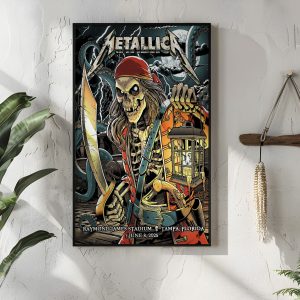 Metallica M72 Tampa 2025 Poster Night 2 Venue Art Print Raymond James Stadium June 8 4 - Metbrick.com