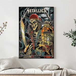 Metallica M72 Tampa 2025 Poster Night 2 Venue Art Print Raymond James Stadium June 8 5 - Metbrick.com