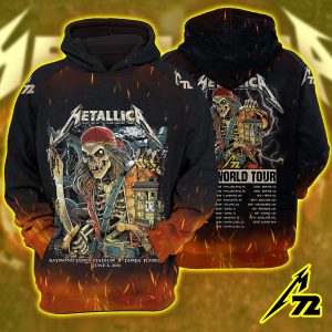 Metallica M72 Tampa 2025 Raglan Hoodie – Pirate Skeletons AOP Night 2 Art Edition