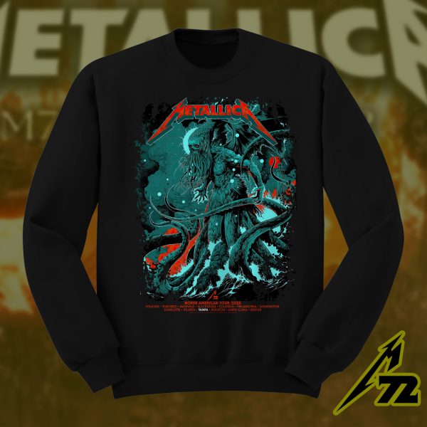 Metallica M72 Tampa 2025 Sweatshirt AOP Unisex Tour Crewneck, Raymond James Stadium (June 6 & 8)
