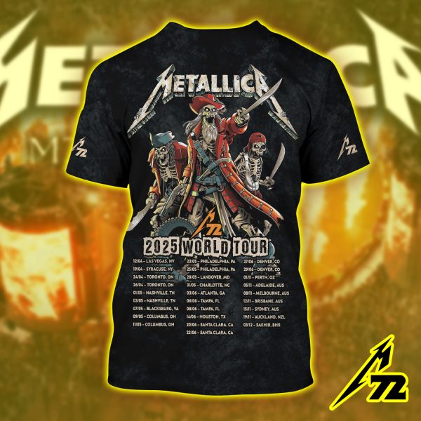 Metallica M72 “Tonight in Tampa” 3D AOP Shirt – June 6, 2025 Tour Edition at Raymond James Stadium