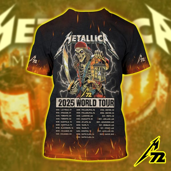 Metallica M72 “Tonight in Tampa” 3D Shirt – AOP Tour Edition, June 8 2025 at Raymond James Stadium