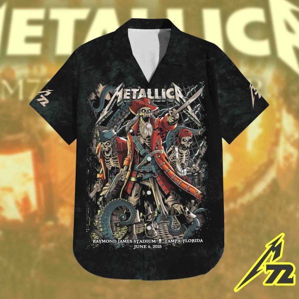Metallica M72 “Tonight in Tampa” Hawaiian Shirt – AOP Tour Edition, June 6, 2025 at Raymond James Stadium