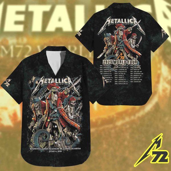 Metallica M72 “Tonight in Tampa” Hawaiian Shirt – AOP Tour Edition, June 6, 2025 at Raymond James Stadium