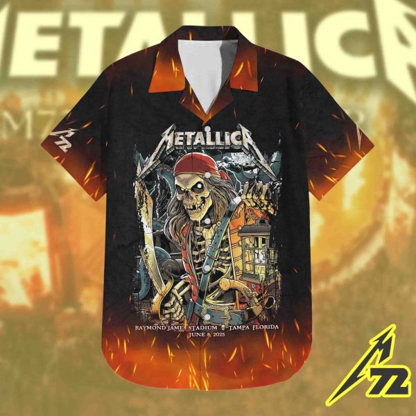 Metallica M72 “Tonight in Tampa” Hawaiian Shirt – AOP Tour Edition, June 8 2025 at Raymond James Stadium