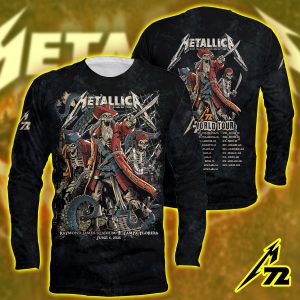 Metallica M72 “Tonight in Tampa” Long-Sleeve Shirt – AOP Tour Edition, June 6 2025 at Raymond James Stadium