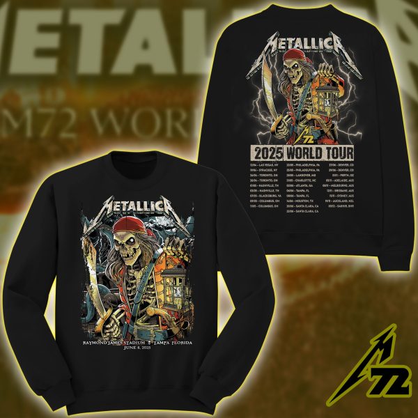 Metallica M72 “Tonight in Tampa” Sweatshirt – AOP Unisex Tour Pullover, June 8, 2025 at Raymond James Stadium