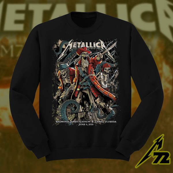 Metallica M72 “Tonight in Tampa” Sweatshirt – AOP Unisex Tour Pullover, Raymond James Stadium (June 6, 2025)