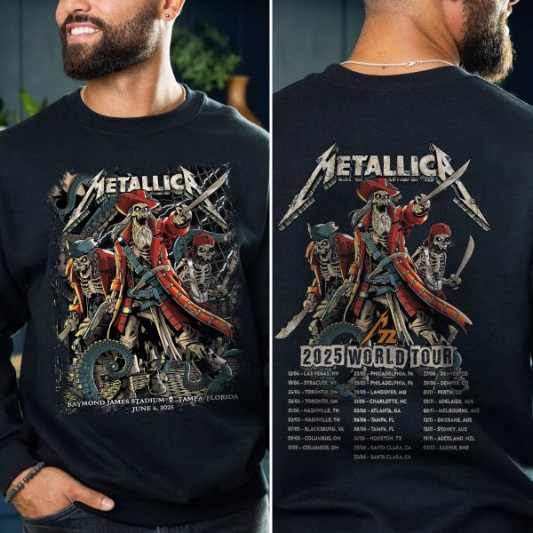 Metallica M72 “Tonight in Tampa” Sweatshirt – AOP Unisex Tour Pullover, Raymond James Stadium (June 6, 2025)
