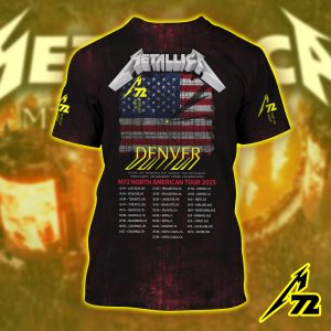 Metallica M72 Tour 3d Shirt June 27 2025 Empower Field At Mile High Denver All Over Print Night 1 Setlist Live Show Tee 2 - Metbrick.com