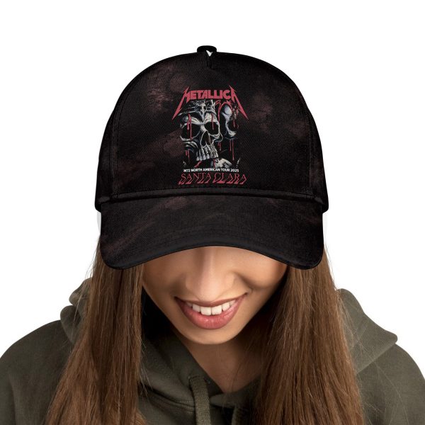 Metallica M72 Tour Cap – Santa Clara Levi’s Stadium 2025 | All Over Print Baseball Hat “Tonight in Santa Clara” Limited Drop