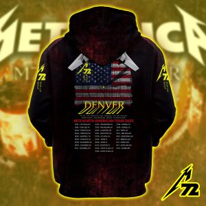 Metallica M72 Tour Hoodie June 27 2025 Empower Field Denver All Over Print Unisex Raglan Night 1 Live Setlist Hoodie 2 - Metbrick.com