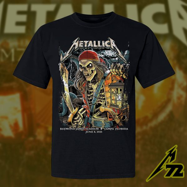 Metallica M72 Tour Unisex T-Shirt – June 8, 2025 “Tonight in Tampa” Concert Tee, Raymond James Stadium