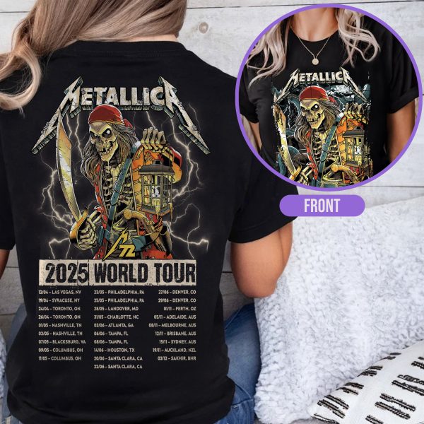 Metallica M72 Tour Unisex T-Shirt – June 8, 2025 “Tonight in Tampa” Concert Tee, Raymond James Stadium