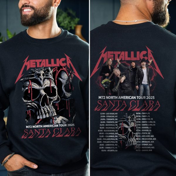 Metallica M72 World Tour 2025 Santa Clara Levi’s Stadium – “Enter Night” Setlist Unisex All Over Print Sweatshirt