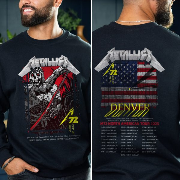 Metallica M72 World Tour Denver June 27 2025 – Empower Field “Whiplash & Puppets” Live Setlist Sweatshirt | AOP Unisex Crew