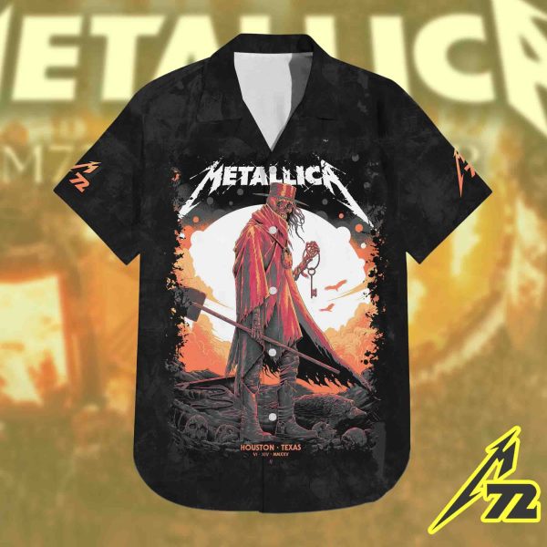 Metallica M72 World Tour Hawaiian Shirt – June 14 2025 Houston TX NRG Stadium Show with Pantera Vibes