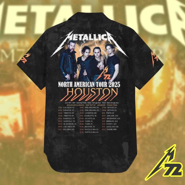 Metallica M72 World Tour Hawaiian Shirt – June 14 2025 Houston TX NRG Stadium Show with Pantera Vibes