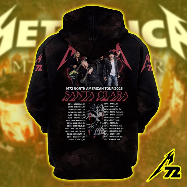 Metallica M72 World Tour Santa Clara Levi’s Stadium June 20 2025 – “Enter Night” All Over Print Unisex Raglan Hoodie