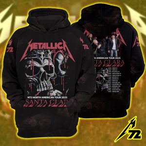 Metallica M72 World Tour Santa Clara Levi’s Stadium June 20 2025 “Enter Night” AOP Unisex Raglan Hoodie
