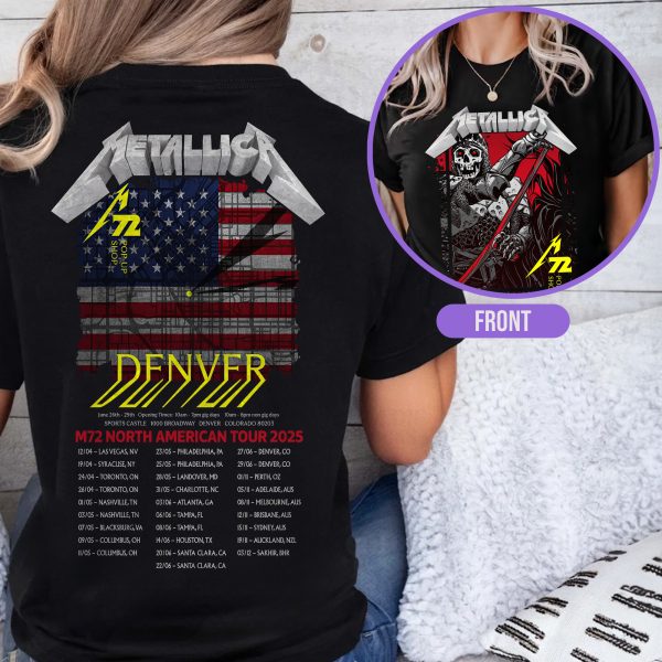Metallica M72 World Tour Tee – June 27 2025 at Empower Field Denver | Unisex T-Shirt Featuring Full Night 1 Setlist