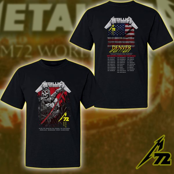 Metallica M72 World Tour Tee – June 27 2025 at Empower Field Denver | Unisex T-Shirt Featuring Full Night 1 Setlist
