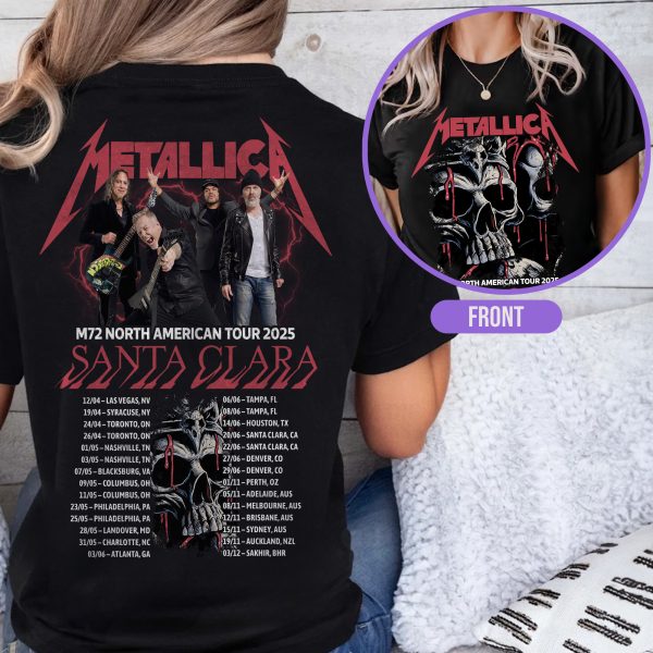Metallica M72 World Tour Tee – Santa Clara June 20 2025 at Levi’s Stadium | Unisex T-Shirt Featuring Live Setlist Print