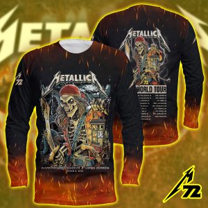 Metallica Pirate Skeleton AOP Long-Sleeve Shirt Tampa FL Concert June 8, 2025