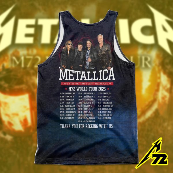 Metallica AOP Tank Top – Lane Stadium May 7 2025 – Demon Artwork All Over – Pantera Support Show