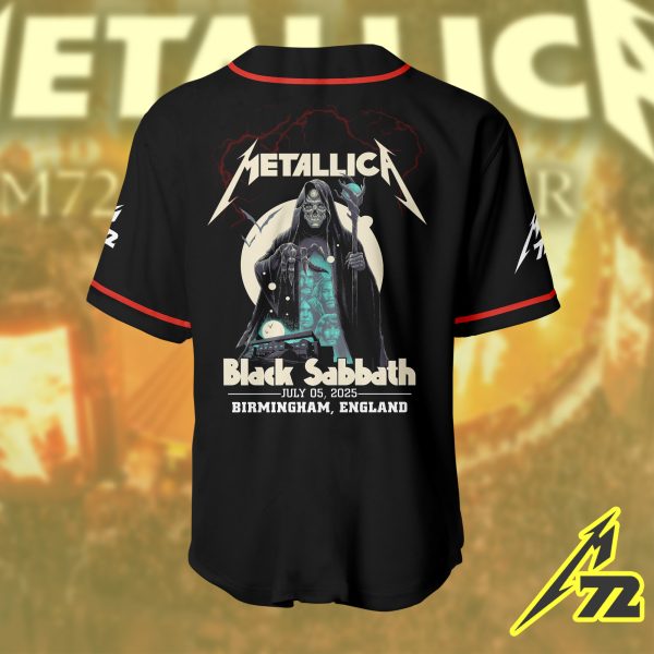 Metallica July 5 2025 Birmingham Final Show Baseball Jersey Villa Park Sabbath x Metallica Collector’s Edition