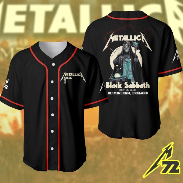 Metallica July 5 2025 Birmingham Final Show Baseball Jersey Villa Park Sabbath x Metallica Collector’s Edition