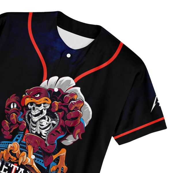 Metallica Kids Baseball Jersey – Virginia 2025 Tour – Lane Stadium Skull Print – Metallica Quake Edition