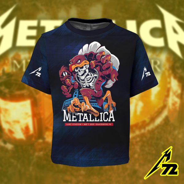 Metallica Kids Unisex T-Shirt – M72 Tour Blacksburg 2025 – Enter Sandman Earthquake Show – Virginia Pop-Up Edition