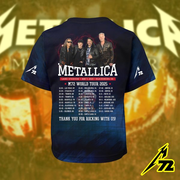 Metallica Kids Unisex T-Shirt – M72 Tour Blacksburg 2025 – Enter Sandman Earthquake Show – Virginia Pop-Up Edition