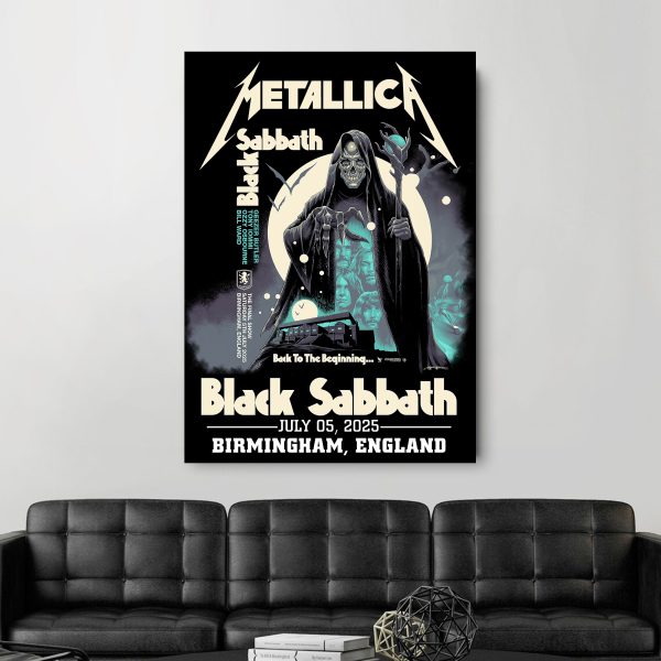 Metallica M72 World Tour Poster – July 5 2025 Birmingham England | Villa Park Setlist Canvas Wall Art