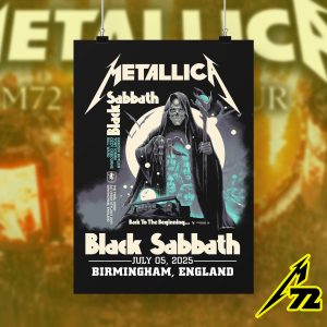 Metallica M72 World Tour Poster – July 5 2025 Birmingham England | Villa Park Setlist Canvas Wall Art