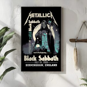 Metallica M72 World Tour Poster July 5 2025 Birmingham England Villa Park Setlist Canvas Wall Art 4 - Metbrick.com